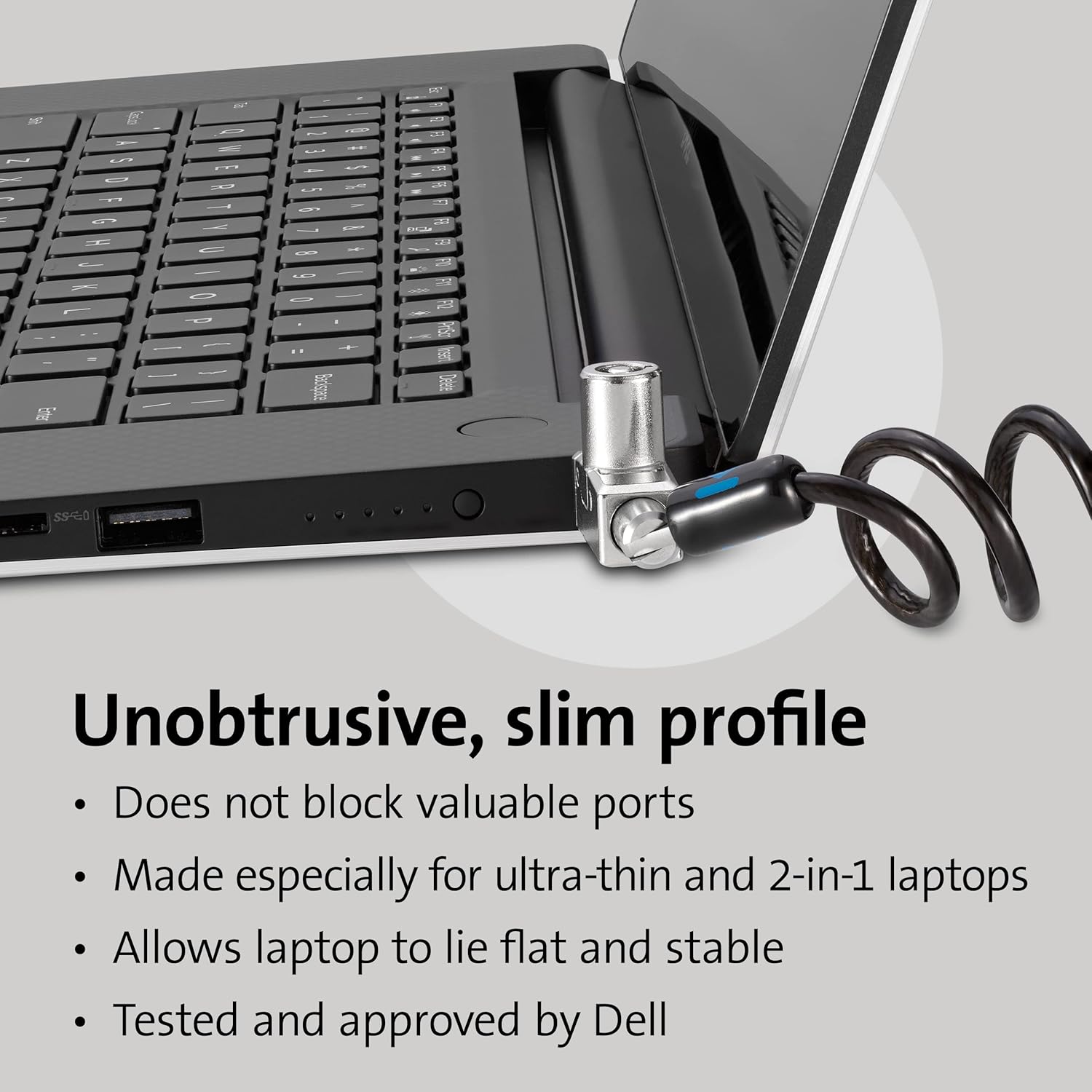 Kensington N17 Portable Keyed Laptop Lock for Dell and Alienware Laptops (K60511WW) Lock with bowl Portable Cable
