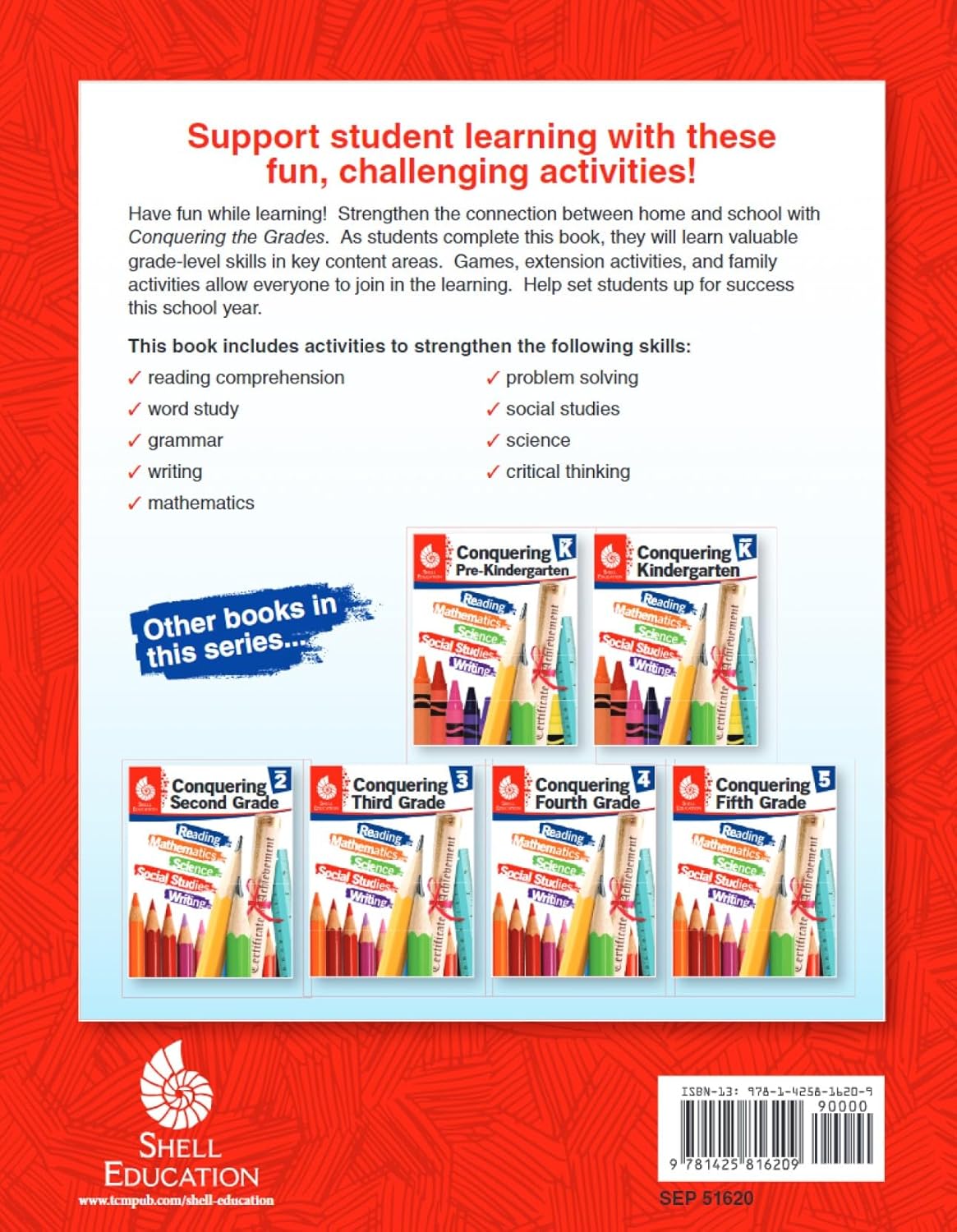 Shell Education Conquering The Grades, Grade 1, Red