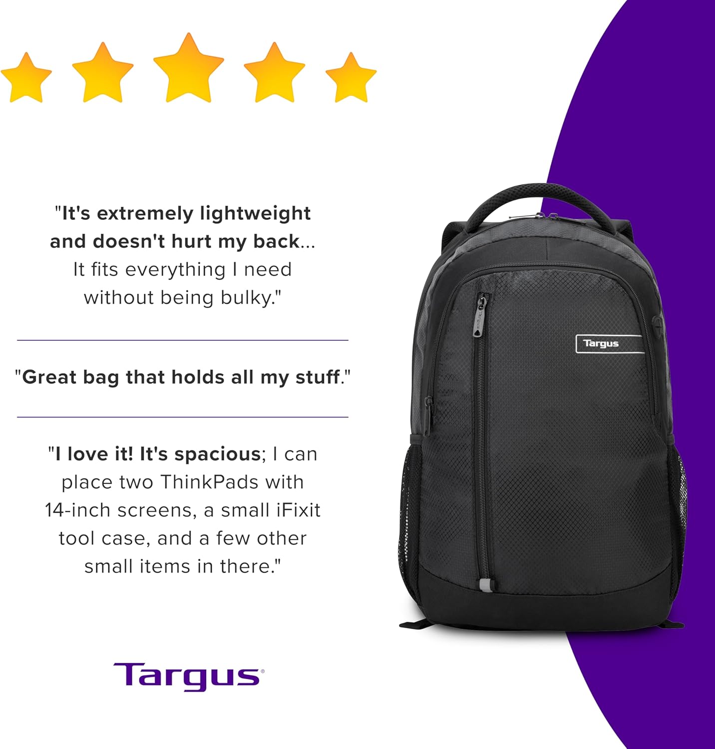 Targus Sport Laptop Backpack, Black - Fits 15.6"