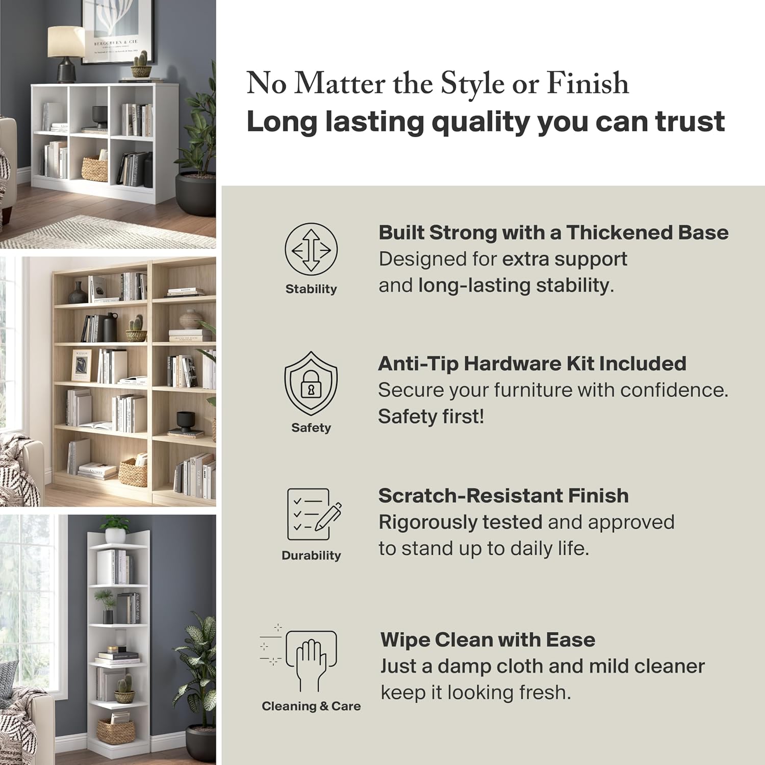 Bush Furniture Universal Bookcase - Storage and Display Bookshelf for Home or Office