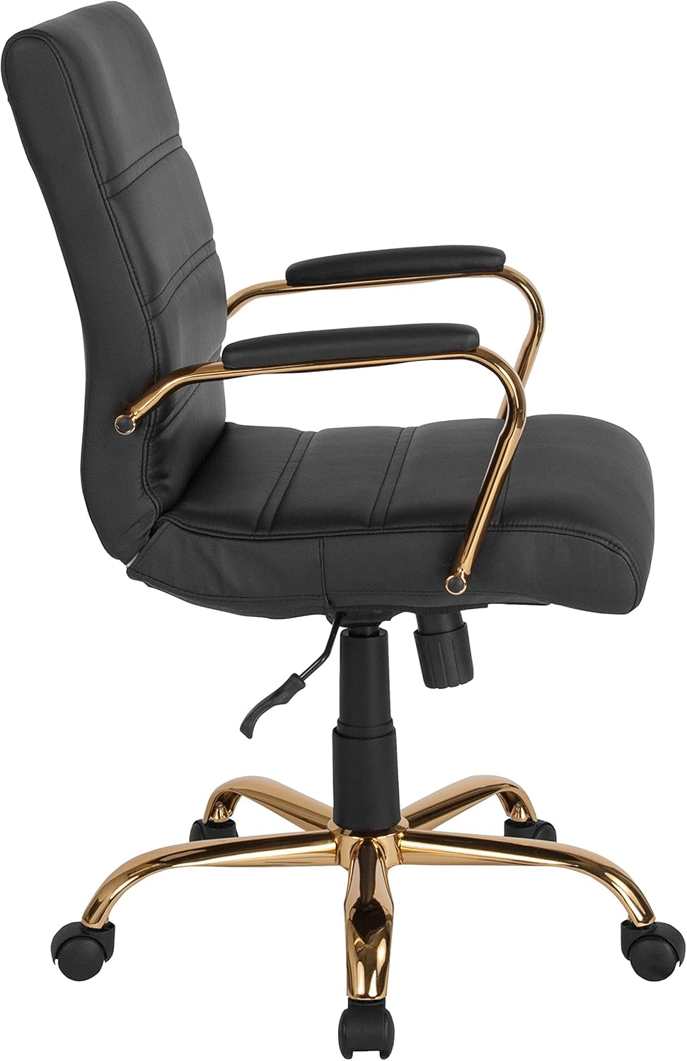 Flash Furniture Whitney Mid-Back Swivel LeatherSoft Desk Chair with Padded Seat and Armrests