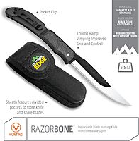 OUTDOOR EDGE RazorBone Replaceable Blade Folding Hunting Knife Kit, 6-Blade Combo