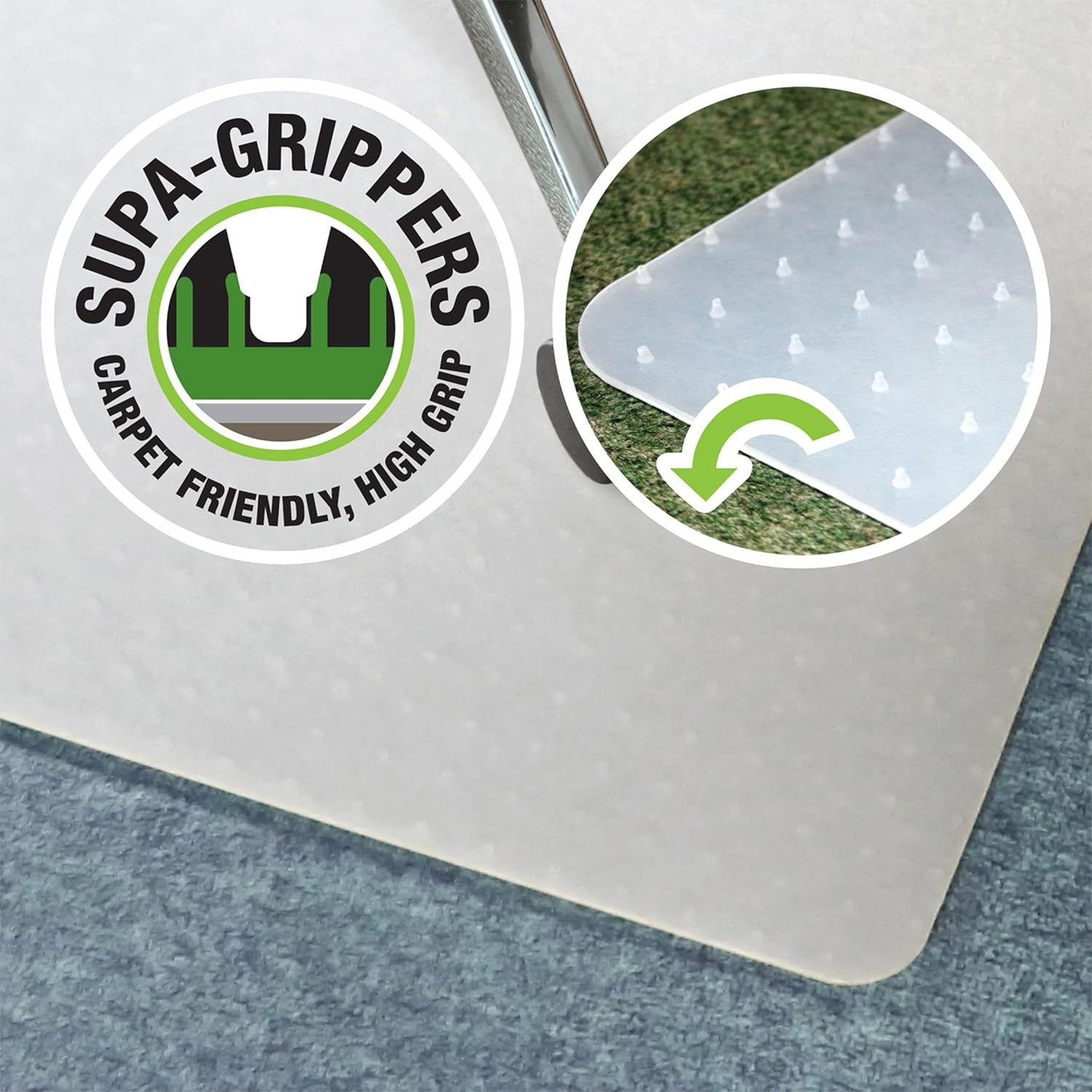 FLOORTEX Polypropylene Rectangular Chair Mat for Low-Pile Carpets