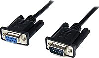 StarTech.com 2m Black DB9 RS232 Serial Null Modem Cable F/M - DB9 Male to Female - 9 pin Null Modem Cable - SCNM9FM2MBK
