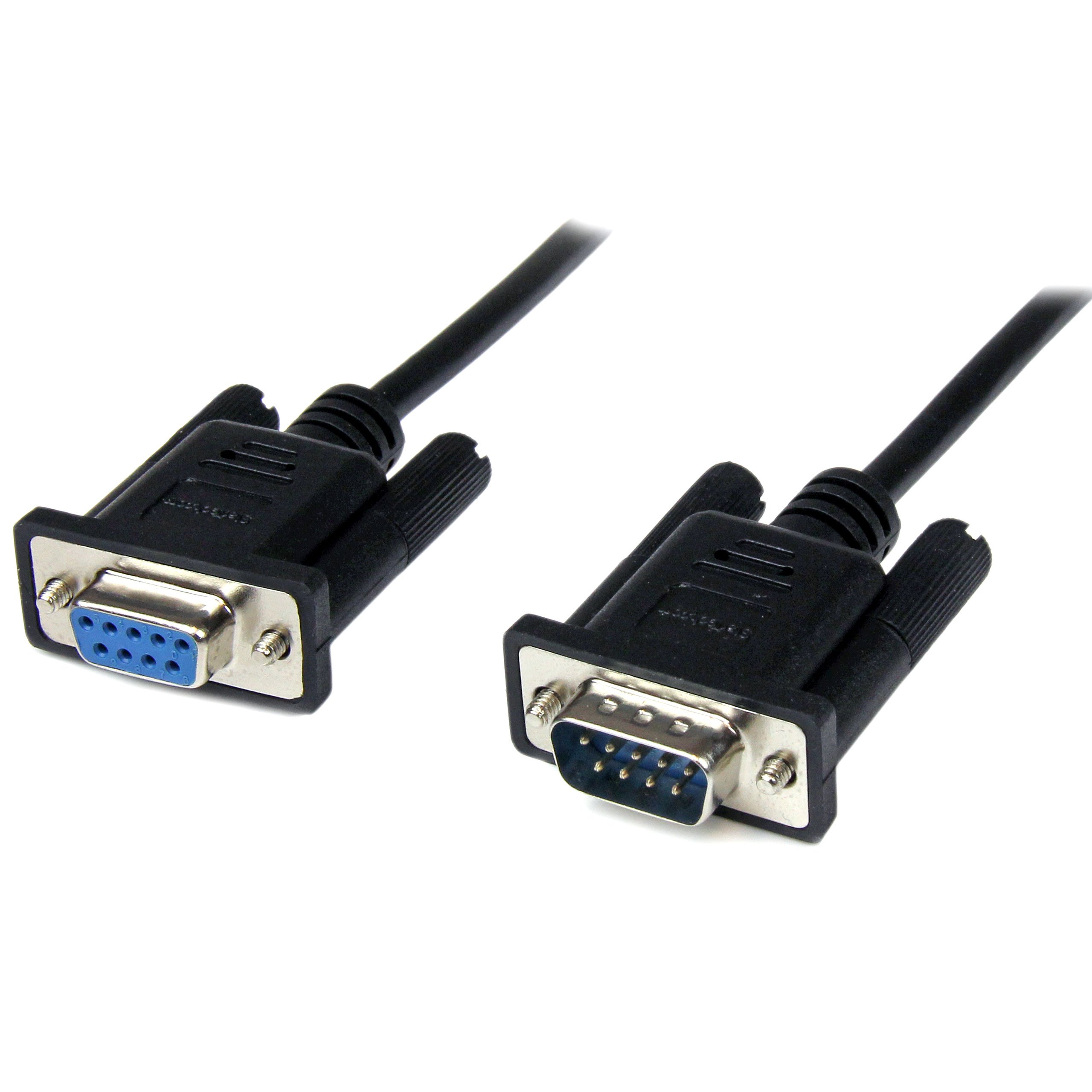 StarTech.com 2m Black DB9 RS232 Serial Null Modem Cable F/M - DB9 Male to Female - 9 pin Null Modem Cable - SCNM9FM2MBK