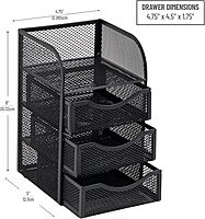 Mind Reader Desktop Accessory Storage, Paper Binder Clip Basket, Workspace, Office, Metal Mesh, 4.75"L x 5"W x 8"H, Black