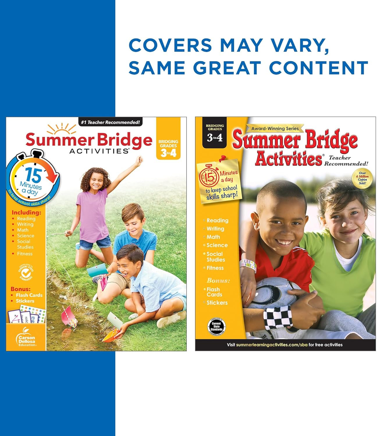 Summer Bridge Activities 3rd to 4th Grade Workbook, Activity Book With Math, Reading Comprehension, Science, Fitness