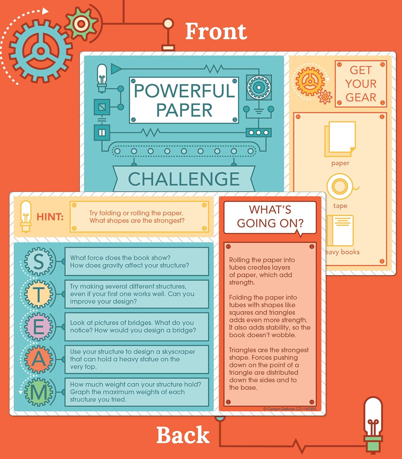 CARSON DELLOSA EDUCATION STEM Challenges Card Set for Grades 2-5