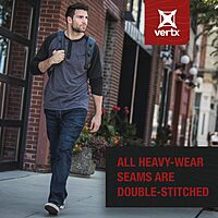 VERTX Defiance Men's Tactical Jeans, Relaxed Fit Stretch, 11 Pockets
