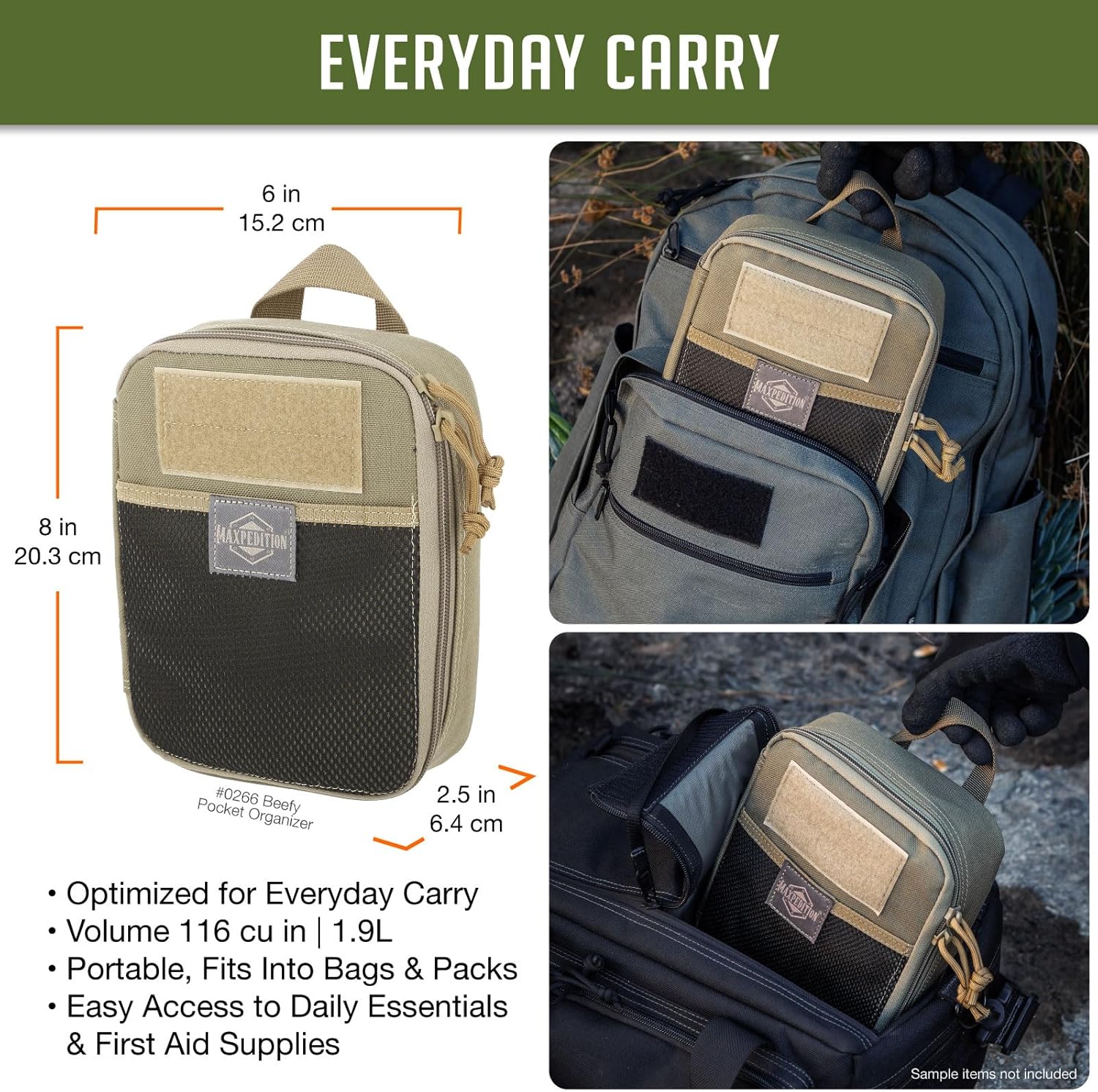 MAXPEDITION Beefy Pocket Organizer MOLLE-Compatible 1000D Nylon Tactical Pouch
