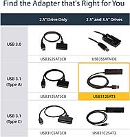 StarTech USB 3.1 (10Gbps) to SATA Adapter Cable for 2.5/3.5 Drives