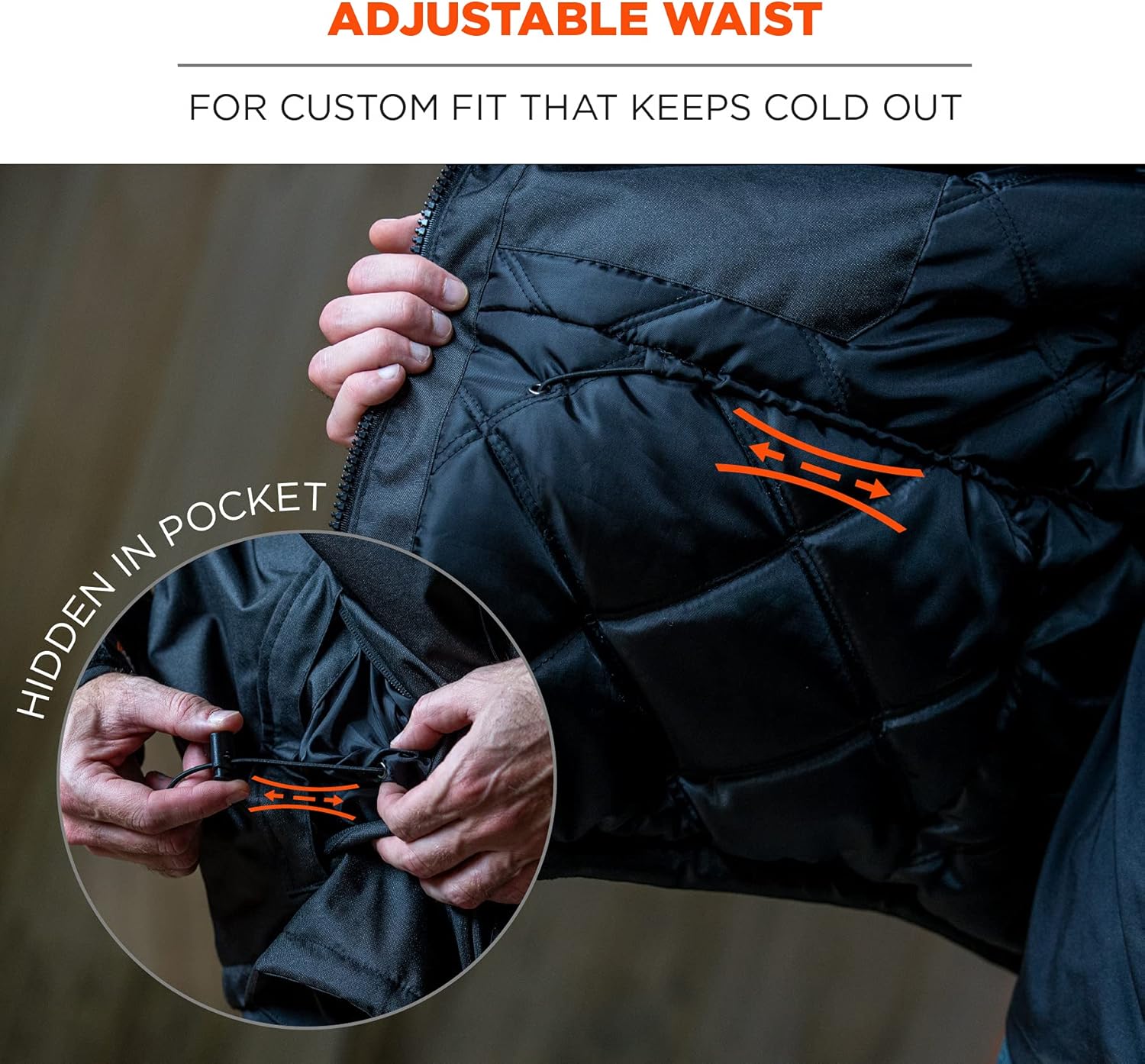 ERGODYNE N-FERNO 6467 Winter Work Jacket, Workwear Outerwear, Thermal Insulation, Removable Hood