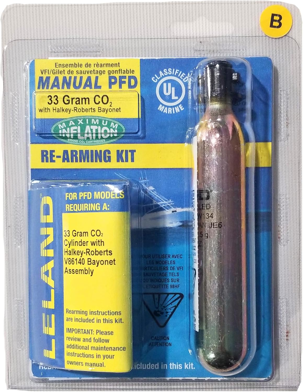 Leland Maximum Inflation V86160-85202Z 33-Gram Inflatable Life Vest Rearming Kit with Bayonet - Manual