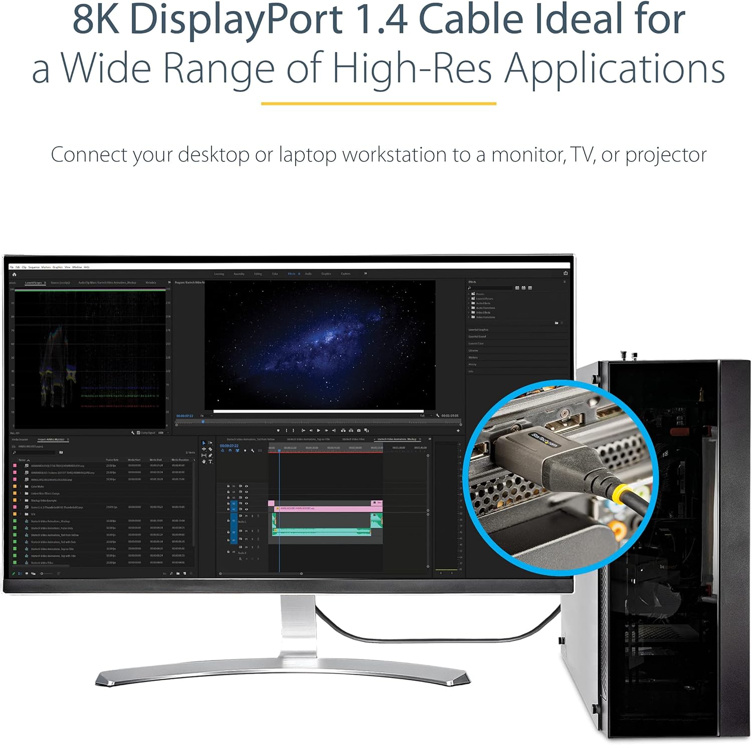 StarTech.com VESA Certified DisplayPort 1.4 Cable (DP to DP) — 8K60Hz HDR10, 4K120Hz