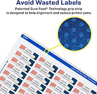 AVERY Glossy Clear Rectangle Labels, Sure Feed Technology, 0.5" x 1.75", Print-to-The-Edge, Laser/Inkjet Printable