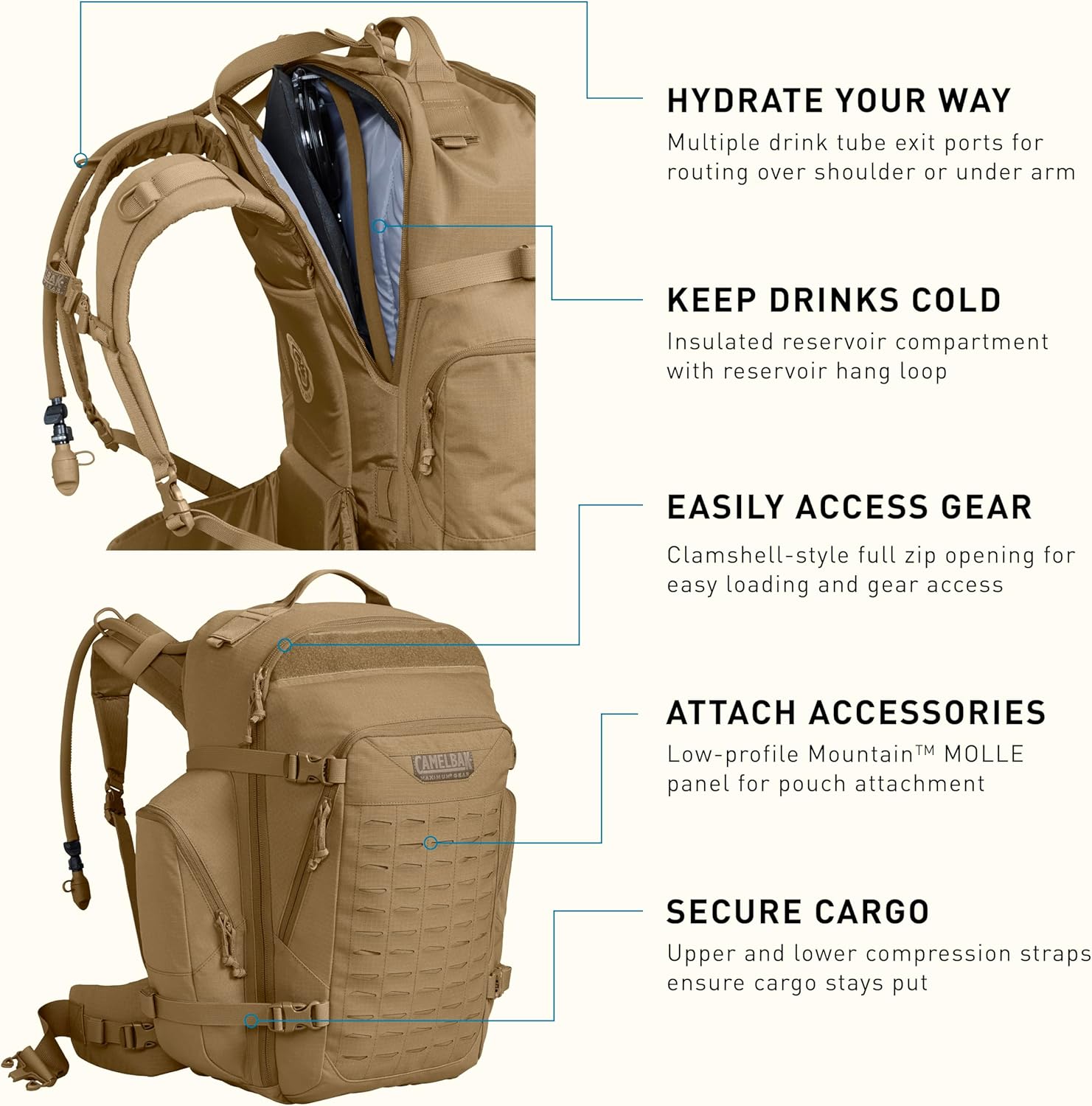 CamelBak BFM Tactical Hydration Backpack with Mil Spec Crux Reservoir