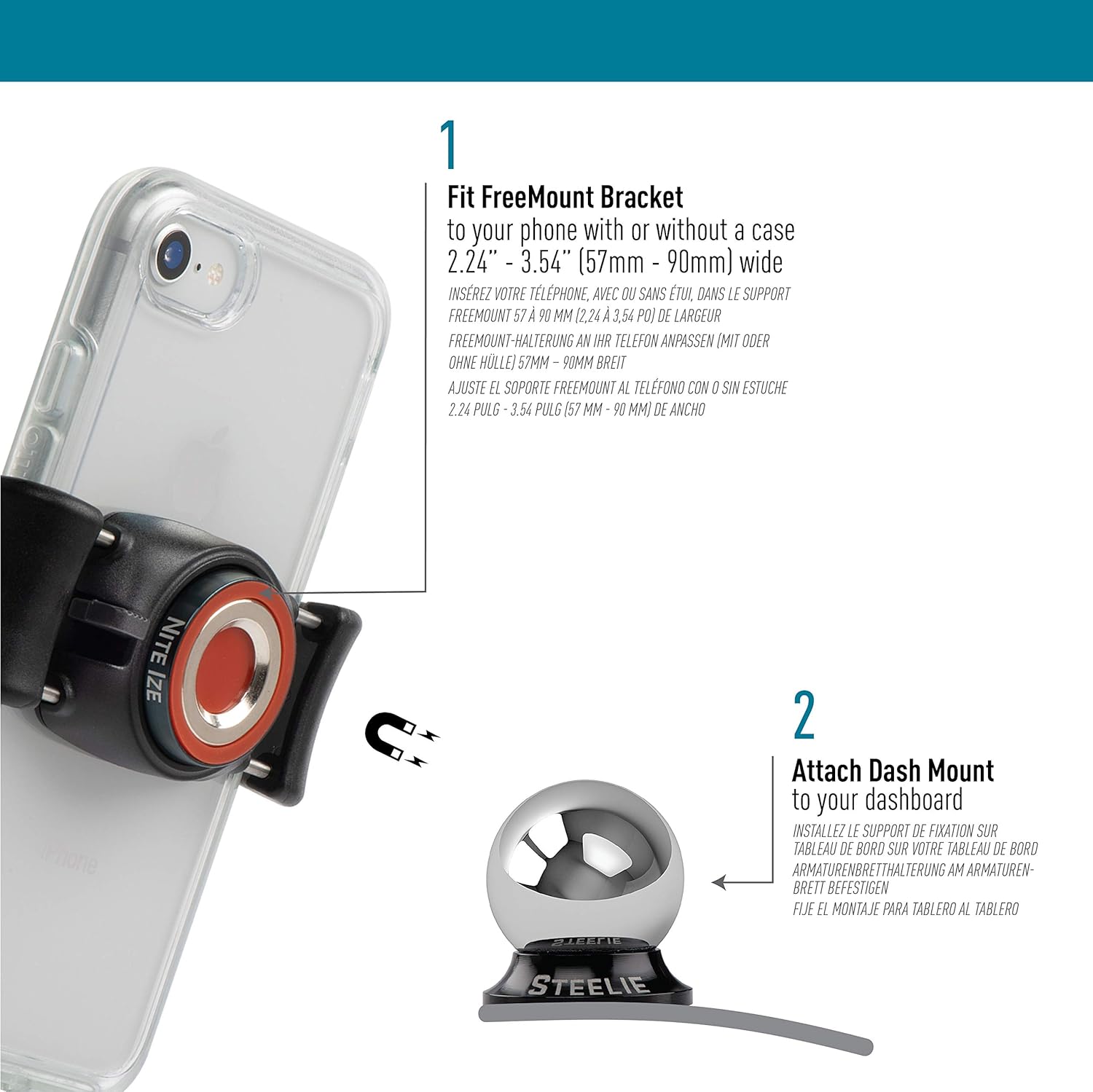 Nite Ize Steelie Dash Mount Kit - Magnetic Car Mount