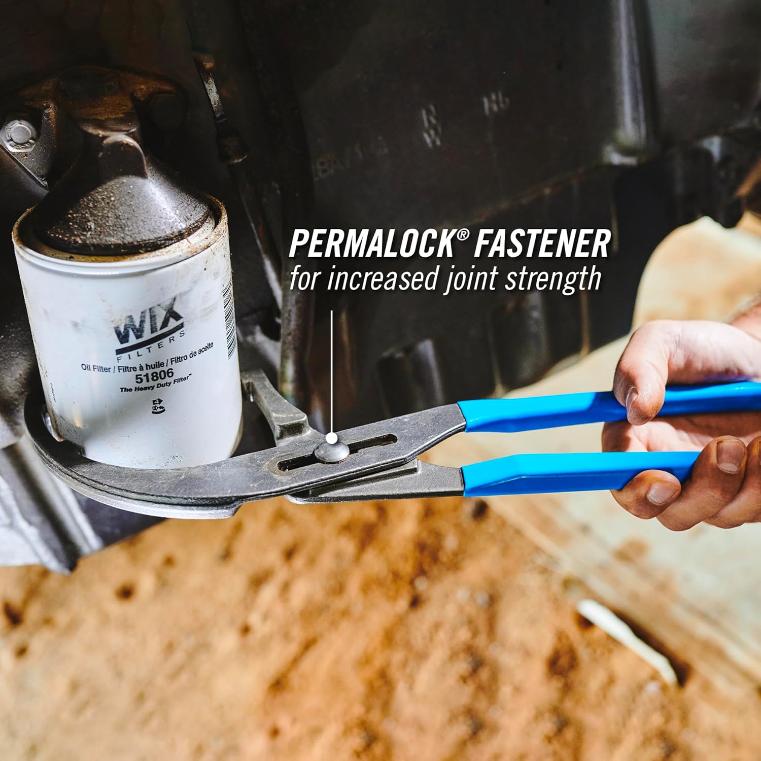 CHANNELLOCK 212 12-inch Oil Filter/PVC Pliers | Made in USA | 2.5 to 3.75-inch Jaw Capacity | Forged High Carbon Steel | Blue