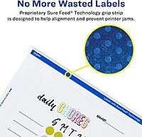 Avery Matte White Rectangle Labels, Sure Feed Technology, 10 x 7