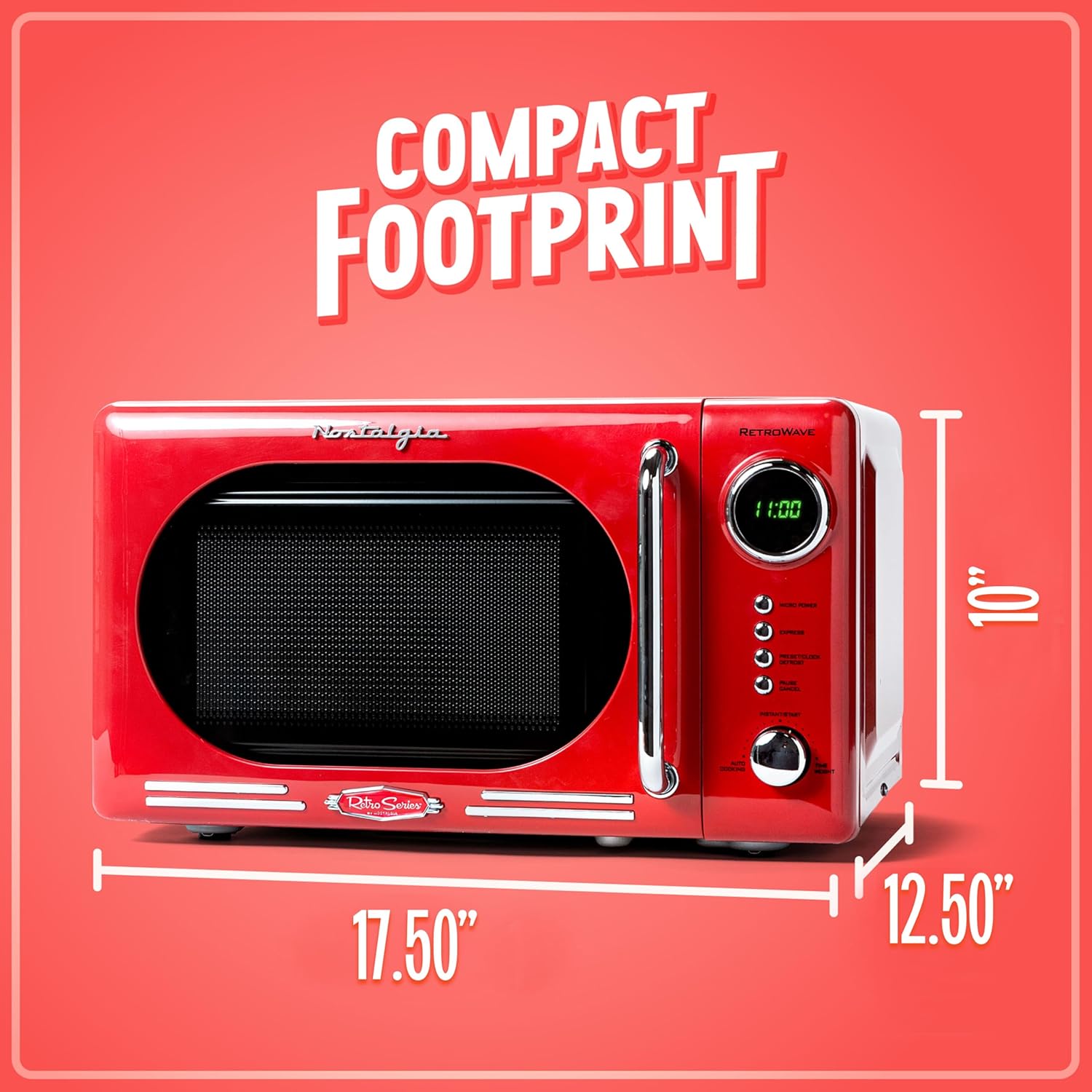 Nostalgia Retro Countertop Microwave Oven