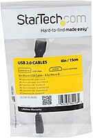 StarTech Cable UUSBHAUB6IN 6inch Micro USB Cable- A to Micro B Retail Black 1 Count (Pack of 1)