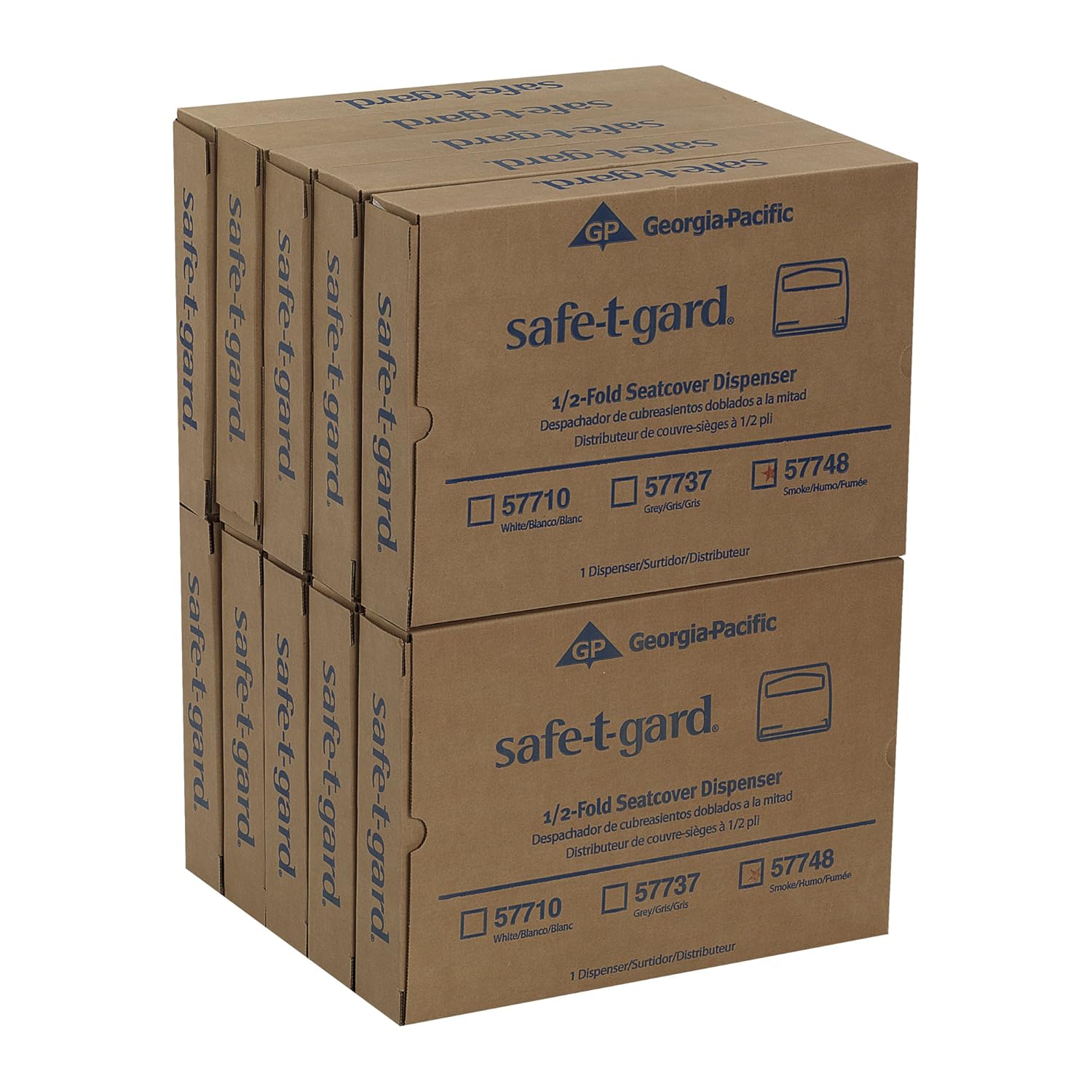 Safe-T-Gard 1/2 Fold Toilet Seat Cover Dispenser by GP PRO (Georgia-Pacific); Black; 57748; 16.375" W x 2.500" D x 11.750" H