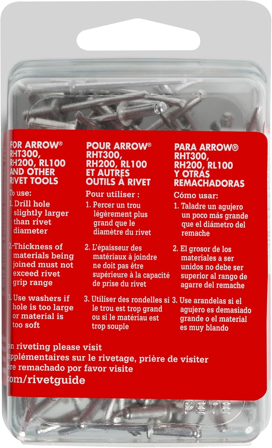 Arrow RMA1/8IP Medium Aluminum 1/8-Inch Pop Rivets for Metal, Fabric, Leather, and Auto Repair, 100-Pack 1/8 in. x 1/4 in.