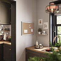 U BRANDS Cork Bulletin Board, Silver Aluminum Frame