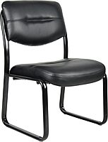Boss Office Products LeatherPlus Bonded Leather Guest Chair, Black