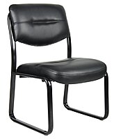 Boss Office Products LeatherPlus Bonded Leather Guest Chair, Black