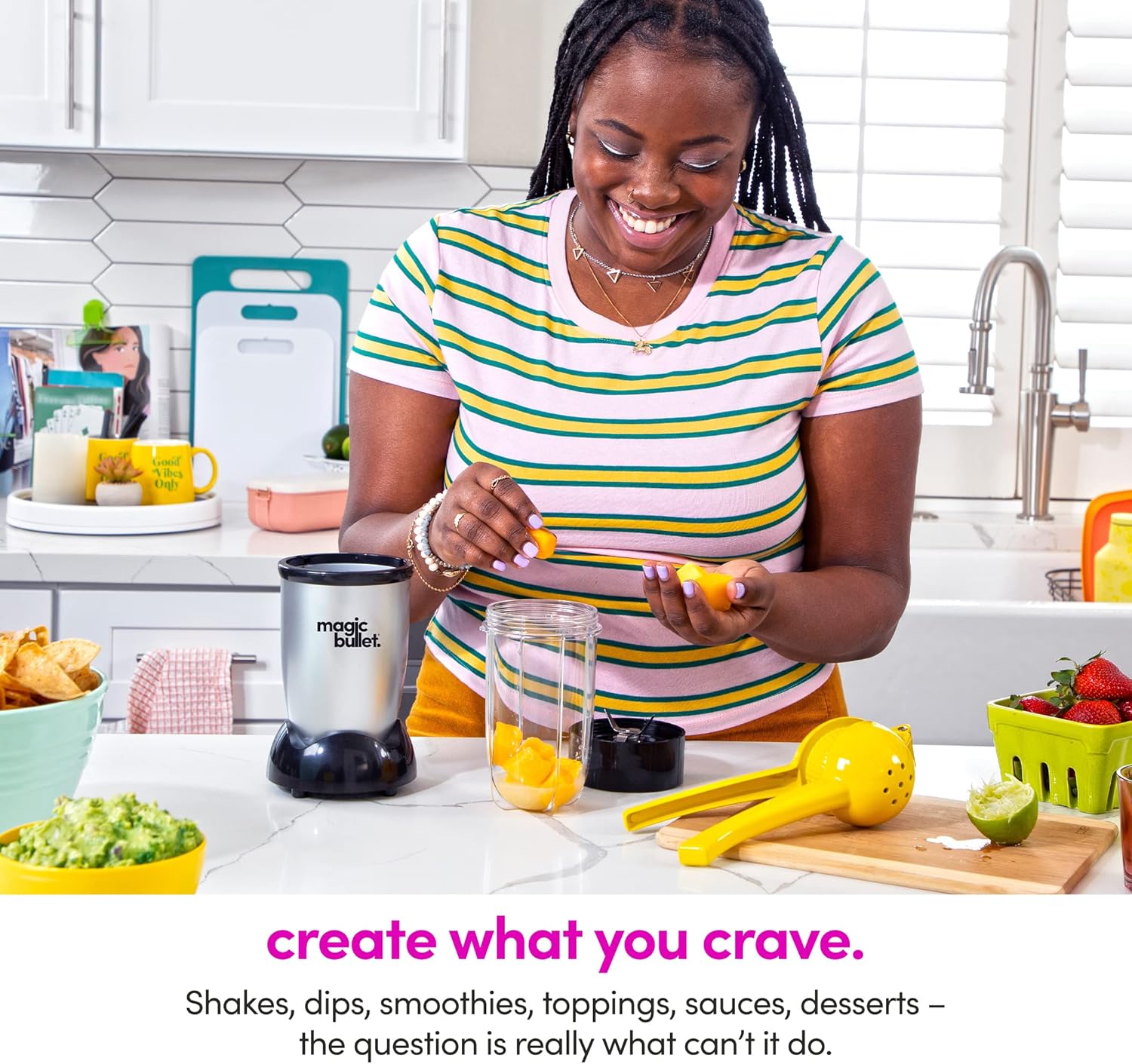 Magic Bullet Blender, Small, Silver, 11 Piece Set 11 Piece Blender Set Silver/Black