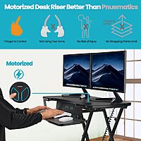 VERSADESK® PowerPro™ 48” x 24” Extra Wide Electric Sit-to-Stand Desk Converter w/ Keyboard Tray for Home or Office | USB