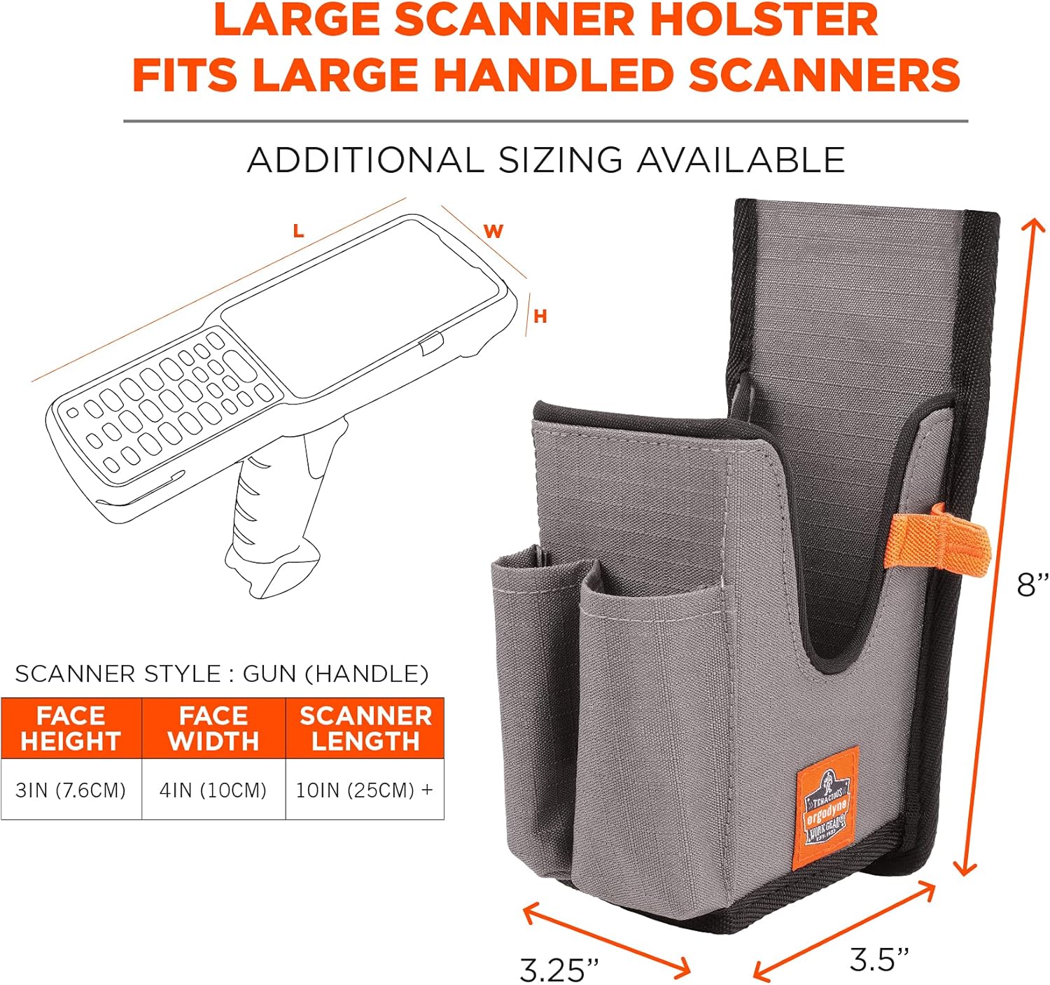 ERGODYNE Squids Barcode Scanner Holster with Belt Clip or Loop