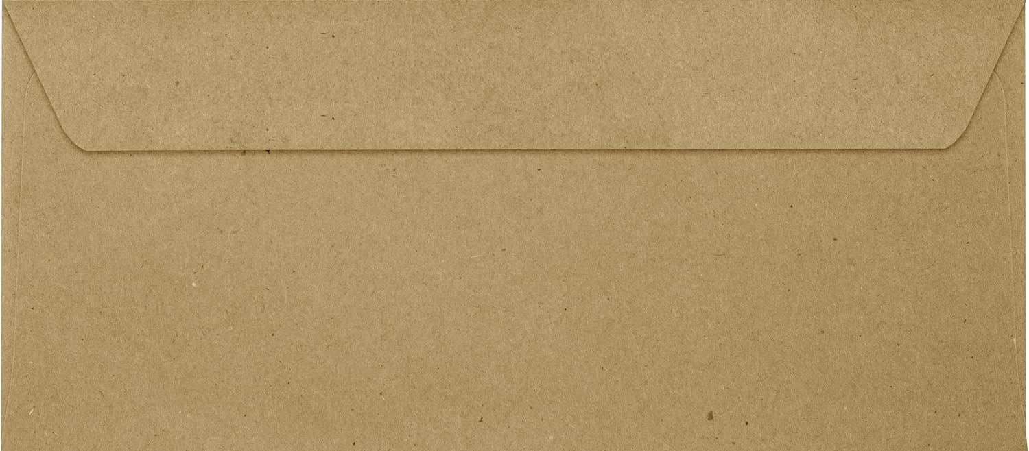 LUX #10 Full-Face Window Envelopes, Grocery Bag Brown, Peel & Press, 4 1/8" x 9 1/2", Pack of 50