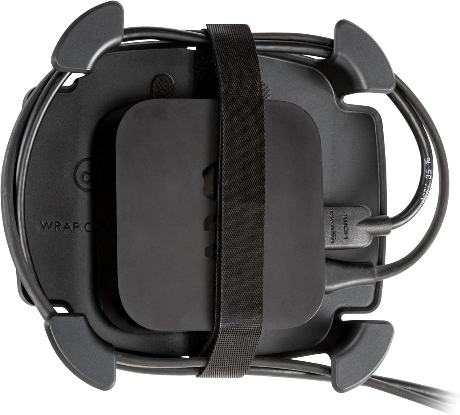 Allsop Wrap Caddy Streaming Device And Cable Organizer, Black, ASP32194