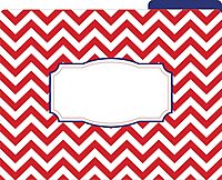 BARKER CREEK Designer File Folders, Nautical Chevron, Multicolor Chevrons on Outside, Bright Colors on Inside, Letter Size