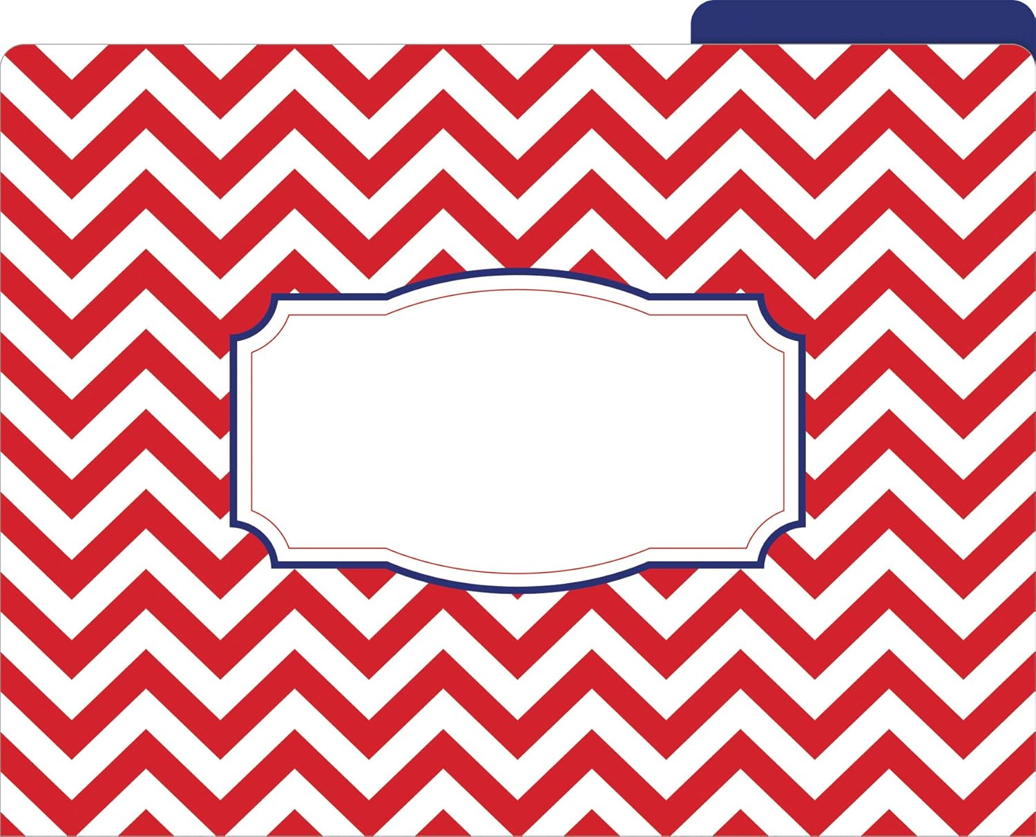 BARKER CREEK Designer File Folders, Nautical Chevron, Multicolor Chevrons on Outside, Bright Colors on Inside, Letter Size