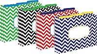 BARKER CREEK Designer File Folders, Nautical Chevron, Multicolor Chevrons on Outside, Bright Colors on Inside, Letter Size