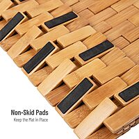 Mind Reader Bath Mat, Shower Mat, Bathtub Mat, Bathroom Accessory, Wood/Rayon from Bamboo, 23.5"L x 16.5"W x 0.4"H, Brown