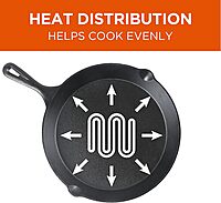 COMMERCIAL CHEF Pre-Seasoned Cast Iron Skillets