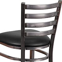 Flash Furniture HERCULES Series Clear Coated Ladder Back Metal Restaurant Barstool