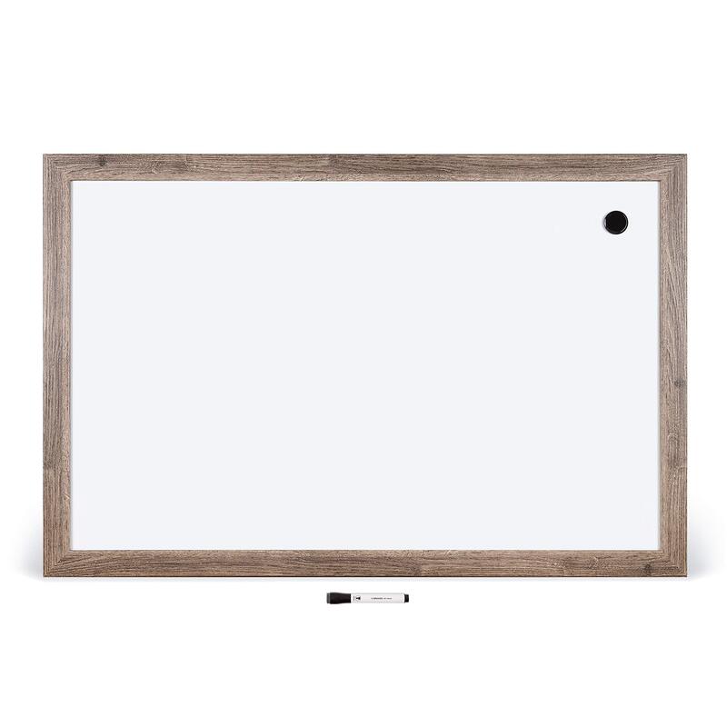 U Brands Decor Magnetic Dry-Erase Board, 36in X 24in, Rustic Wood Frame, Actual Size 35in X 23in (4890U00-01)