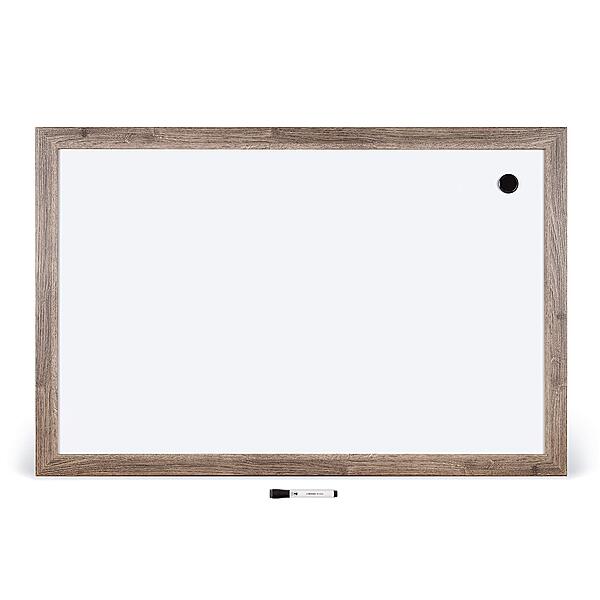 U Brands Decor Magnetic Dry-Erase Board, 36in X 24in, Rustic Wood Frame, Actual Size 35in X 23in (4890U00-01)