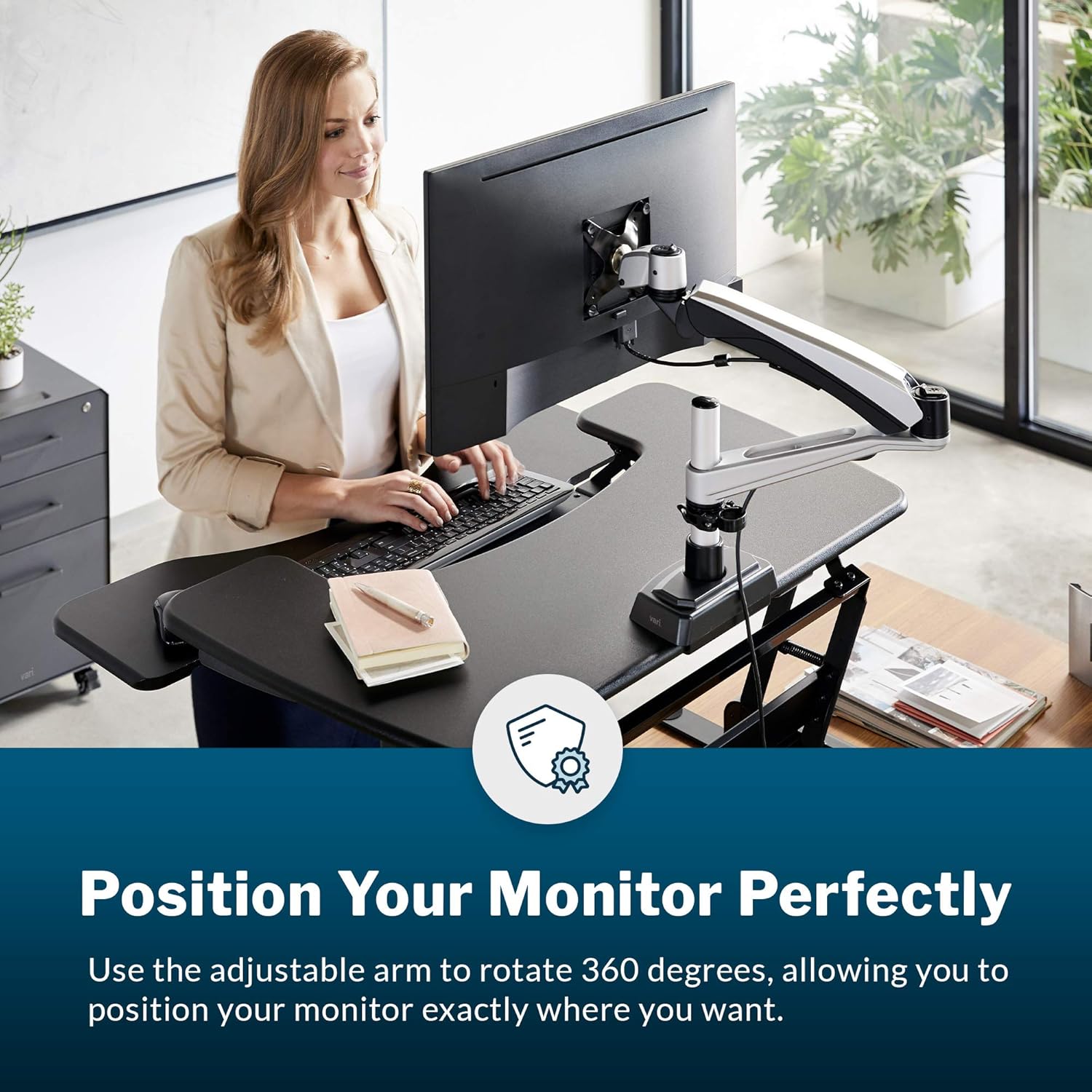 VARI VESA Monitor Arm - Adjustable Desk Mount with 360° Rotation