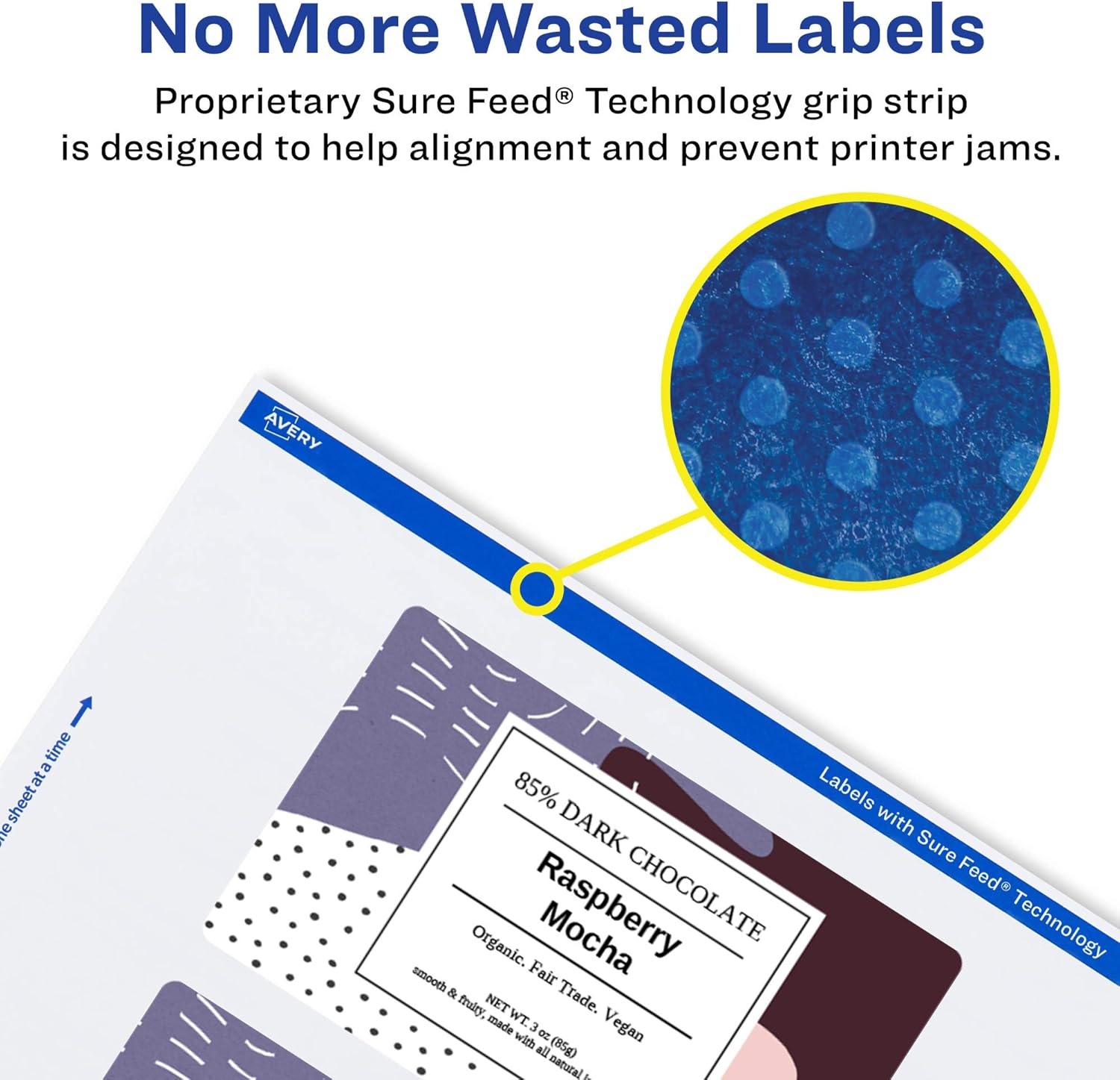 Avery Matte White Rectangle Labels, Sure Feed Technology, 4" x 5", Printable