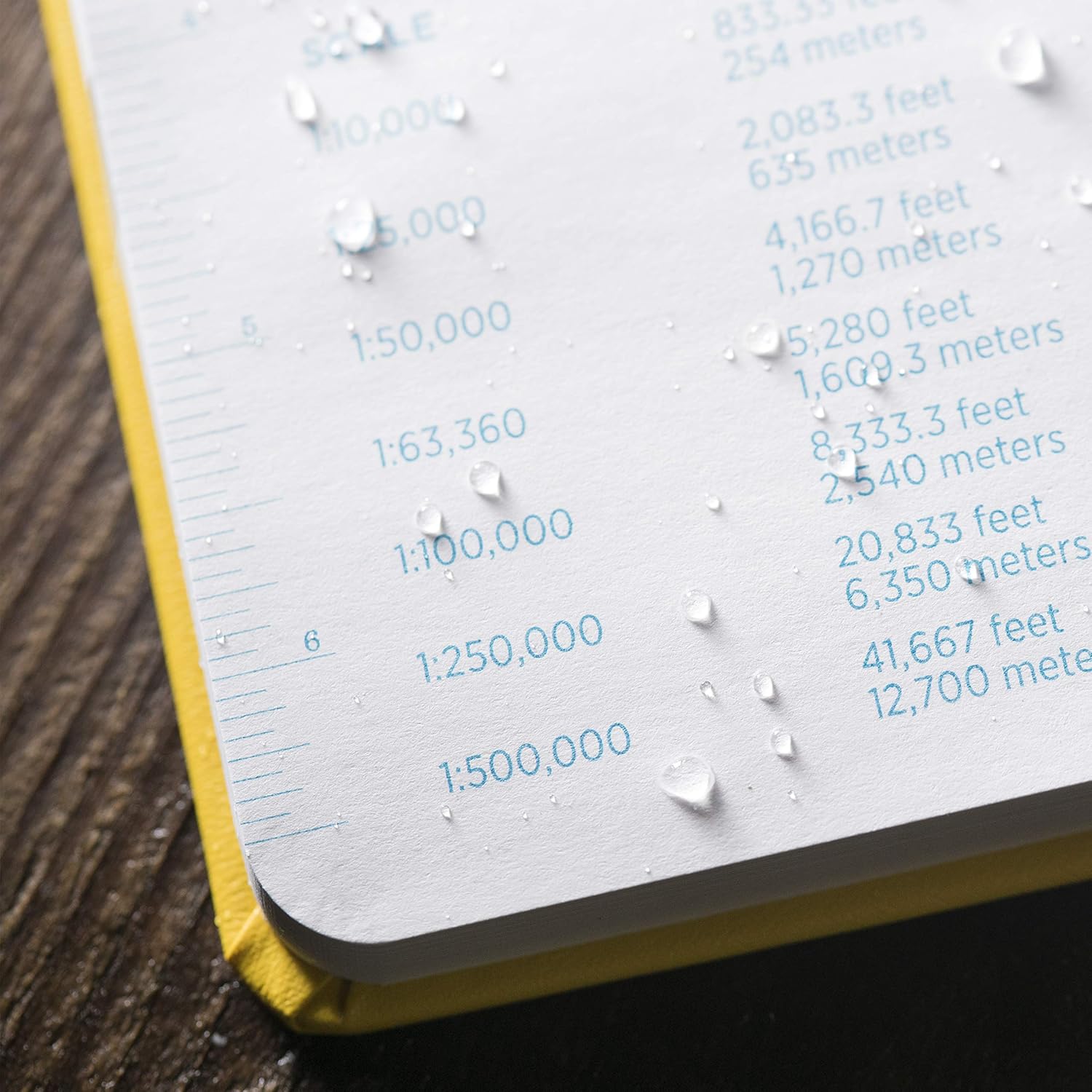 Rite in the Rain Weatherproof Hard Cover Notebook, 4 3/4" x 7 1/2", Yellow Cover, Field Pattern (No. 350F)