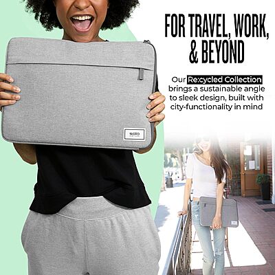 Solo New York Laptop Bag Sleeve for Women & Men - Travel Case for Computer & Tablet, Fits up to 15.6" Laptops, Fully Padded