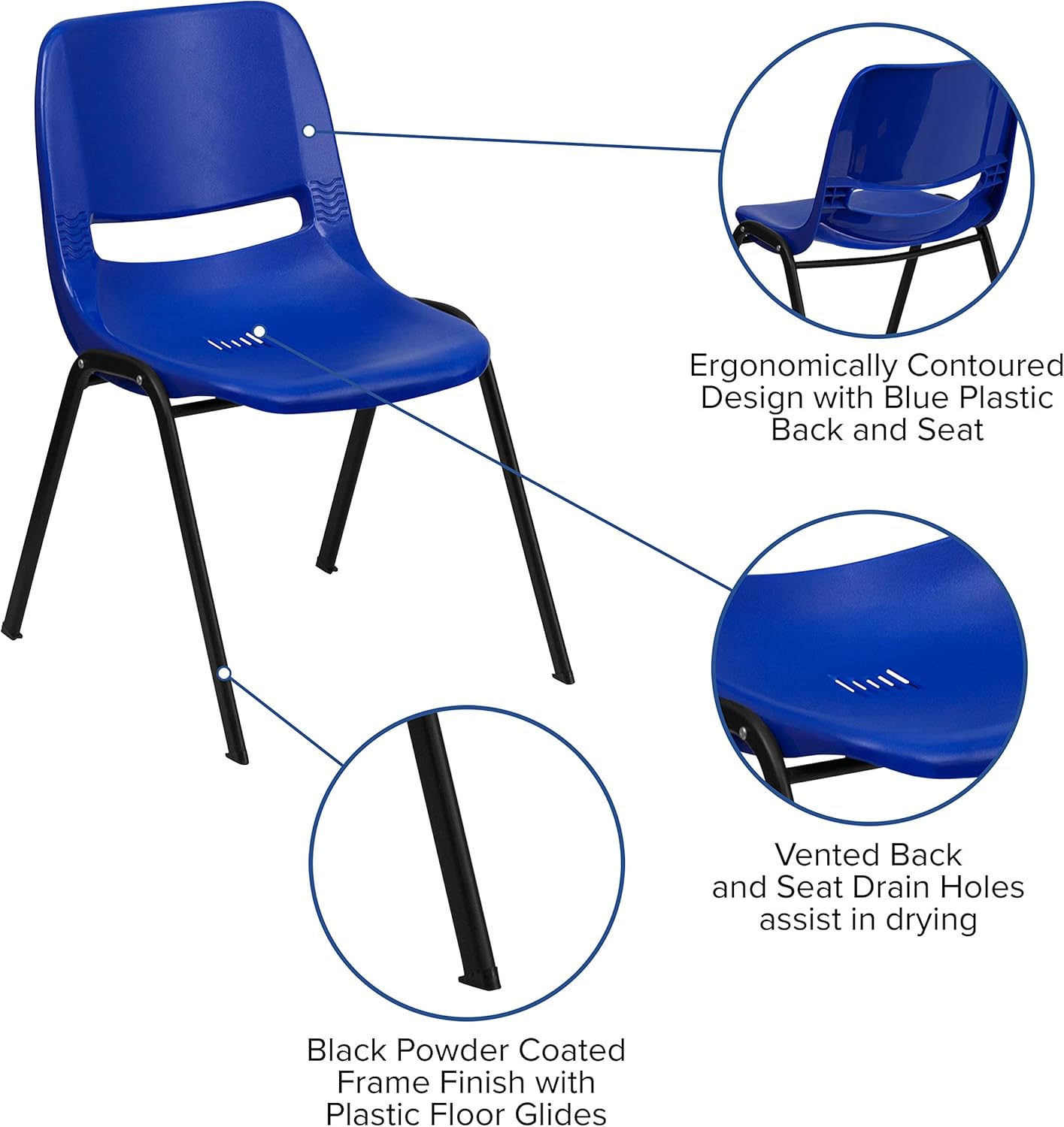 Flash Furniture HERCULES Ergonomic Shell Stack and Tablet Arm Chair