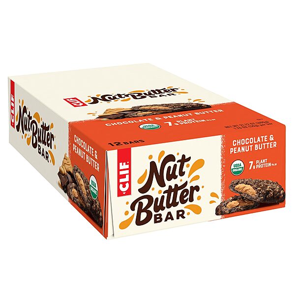 Clif Bar - Nut Butter Bar - Organic Snack Bars - Chocolate Peanut Butter - Organic - Plant Protein