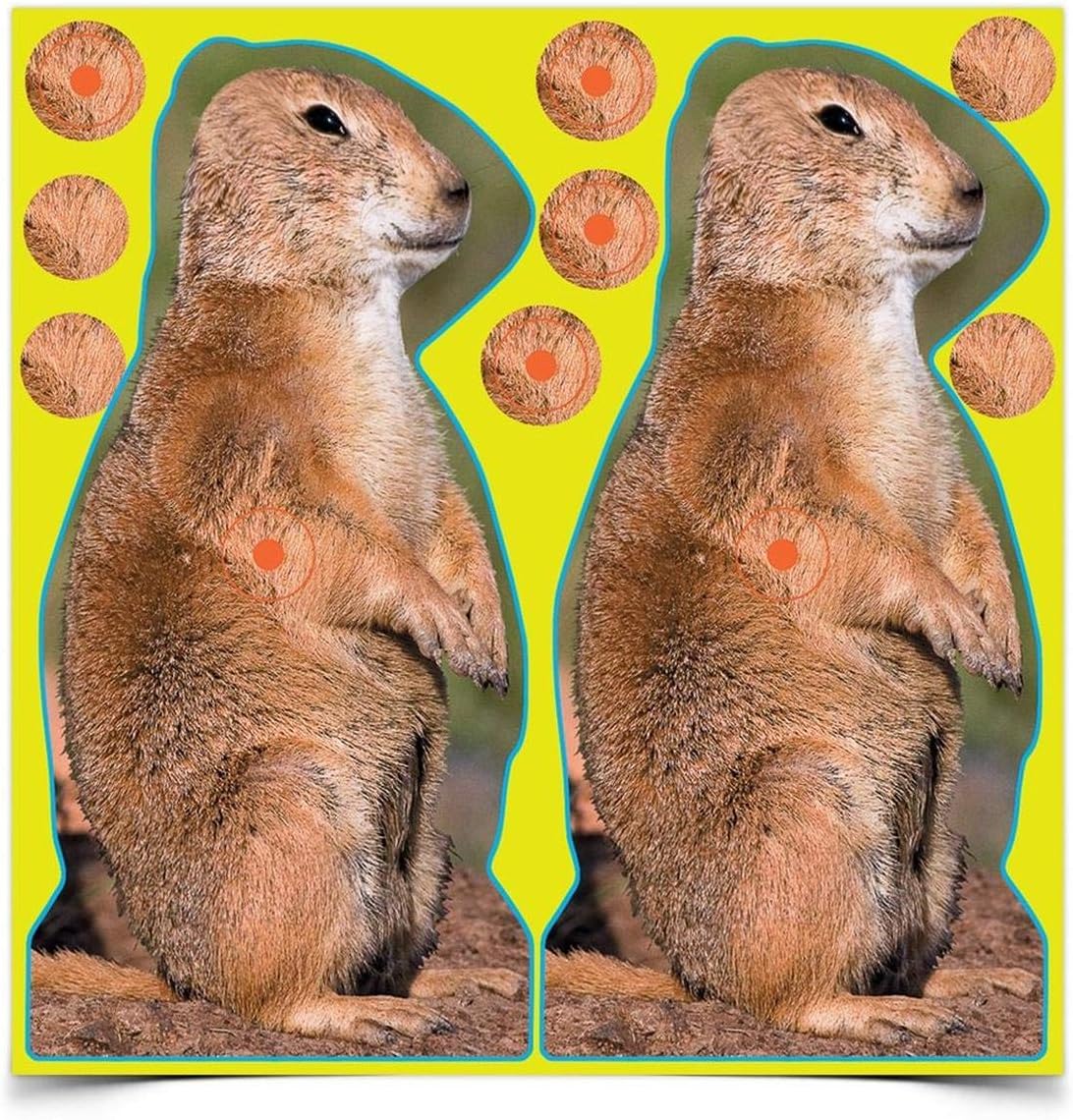 BIRCHWOOD CASEY Shoot-N-C 12" Prairie Chuck Reactive Targets - Highly Visible Instant Feedback Self-Adhesive Shooting Target